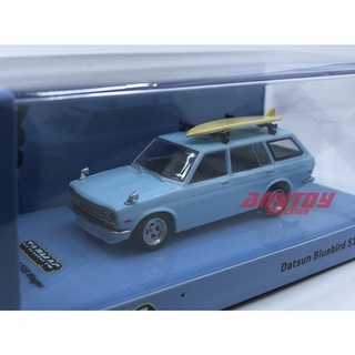 TARMAC WORKS 1/64 Datsun Bluebird 510 Wagon Light Blue Members Only 888 LIMITED