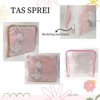 Tas Sprei Resleting non handle (Warna Random putih/abu)