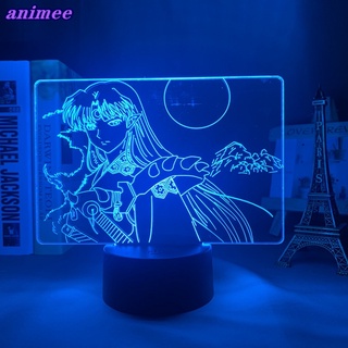 โคมไฟกลางคืน Led ลายการ์ตูนอนิเมะ InuYasha Sesshomaru 3d สําหรับตกแต่งห้องนอน ของขวัญวันเกิด