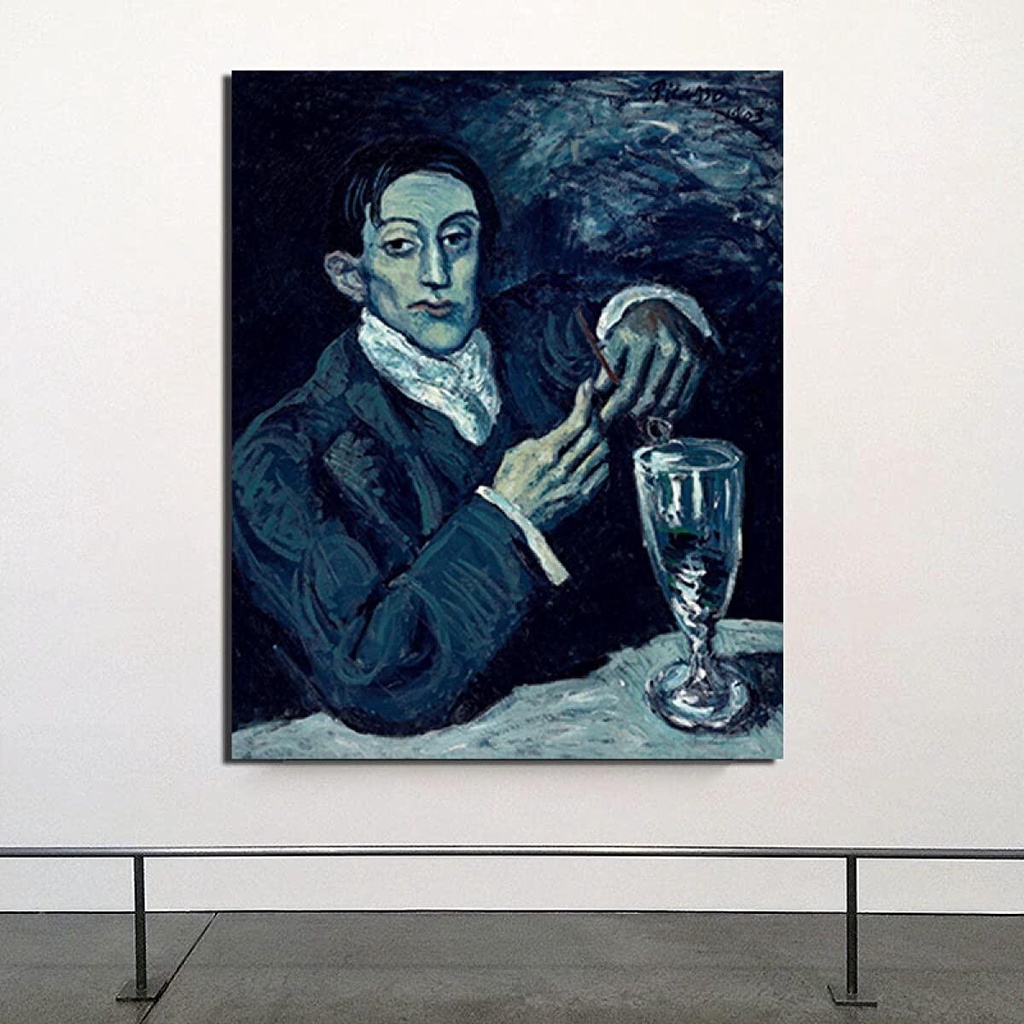 ผลงานศิลปะของ Pablo Picasso พิมพ์ภาพวาดลงบน.Canvas ขนาด 70x90 cm (The Absinthe Drinker)