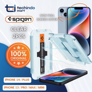 กระจกนิรภัย iPhone 14/Plus/13/Pro/Max/Mini Spigen Glas tR EZ พอดี ไม่เต็มจอ