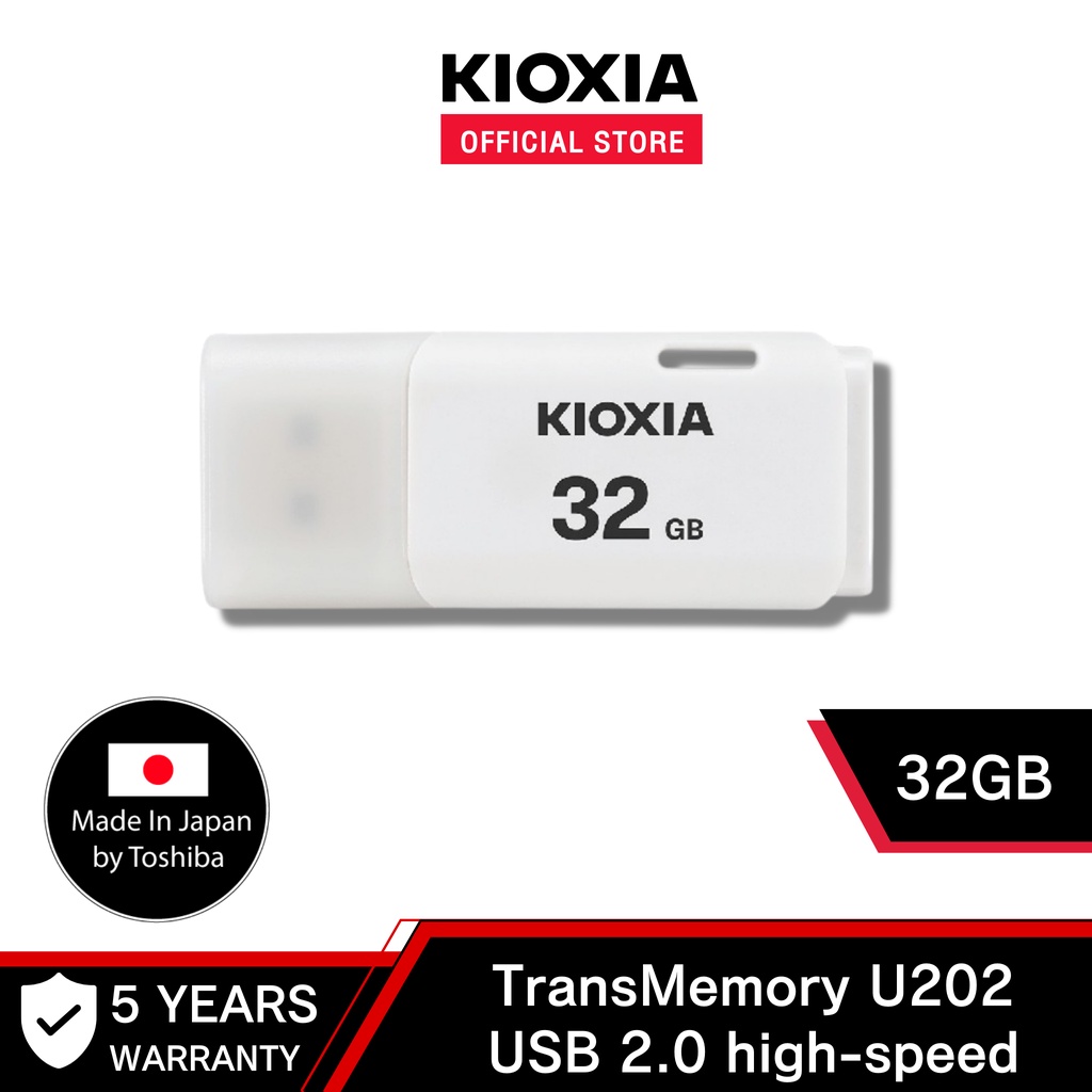 Kioxia U202 USB 2.0 32GB White ( KXA-LU202W032GG4 ) Flashdrive | Shopee  Thailand