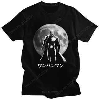 เสื้อยืดคอกลมเสื้อยืดแขนสั้น พิมพ์ลายอนิเมะมังงะ Cool One Punch Moon Saitama Sensei สไตล์ญี่ปุ่นS-5XL