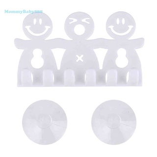 【พร้อมส่ง】ตะขอพลาสติก รูปการ์ตูนยิ้มน่ารัก 5 ช่อง สําหรับแขวนแปรงสีฟัน [MommyBaby.th]