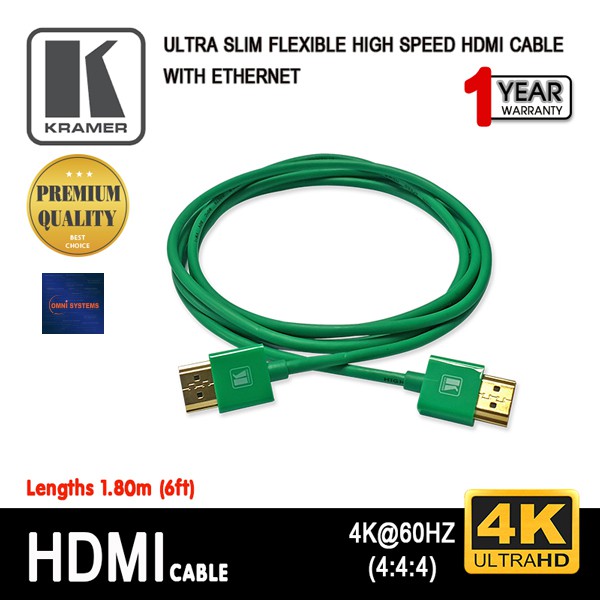 Kramer HDMI Ultra Slim Fiexible High Speed with Ethernet 1.80m (6ft) C-HM/HM/PICO