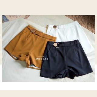 SHORT PANTS 🍑พร้อมส่ง✨กางเกงเรียบหรูแต่งอะไหล่ทอง ดูแพง