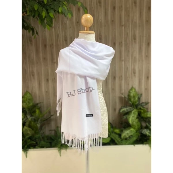 🧣#สีขาวล้วน-สีพื้น เนื้อนุ่ม #cashmere #ผ้าพาสมีน่า คลุมไปวัด ปฏิบัติธรรมได้🧣 (พร้อมส่ง)