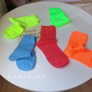 ถุงเท้าสีนีออน สีสะท้อนแสง สีสันสดใส（CYI）