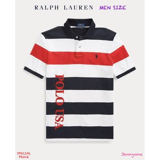 RALPH LAUREN CLASSIC FIT STRIPED TERRY POLO ( MEN SIZE )