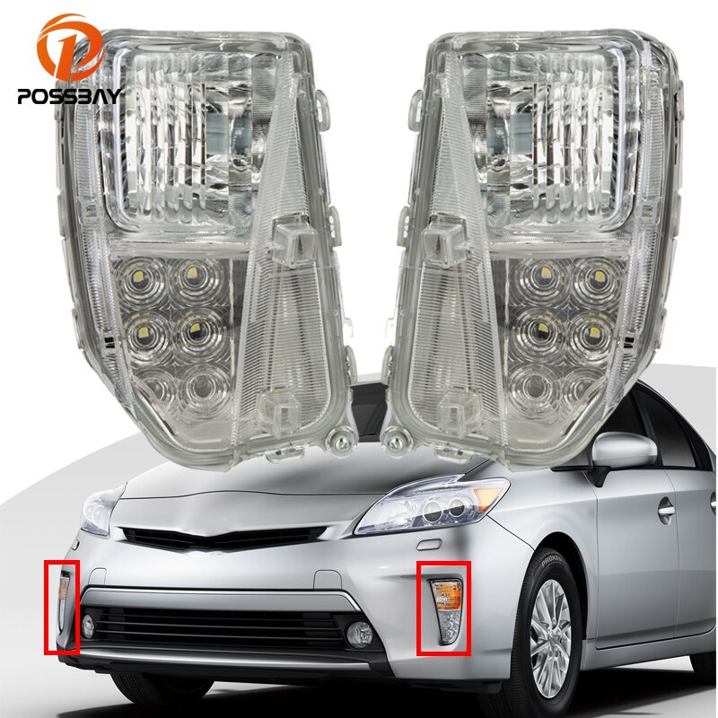 *NEW Good* ไฟตัดหมอก LED ติดกันชนหน้ารถยนต์ ซ้าย ขวา สําหรับ Toyota Prius-2012-2015