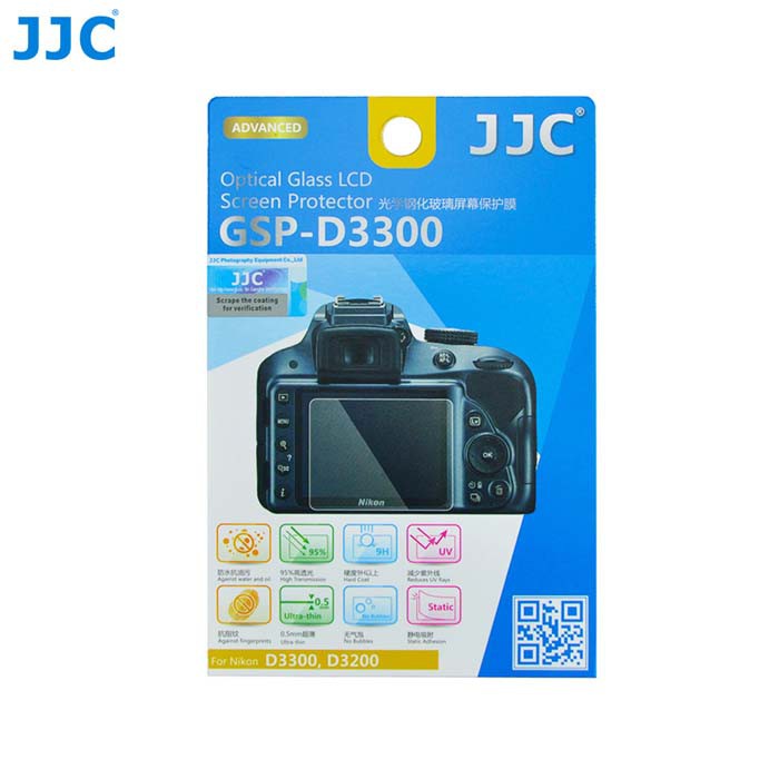 JJC GSP-D3300 กระจกนิรภัยกันรอยหน้าจอสําหรับ Nikon D3300