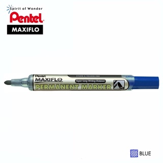 Pentel ปากกาเคมี ปากกา Permanent เพนเทล หัวกลม MAXIFLO - หมึกสีน้ำเงิน