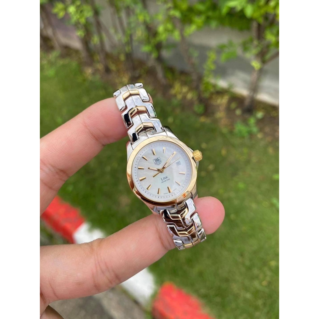 Tag Heuer link 18 K white pearl 27 mm