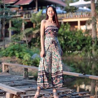 กางเกงผ้าสปันผูกเชือก