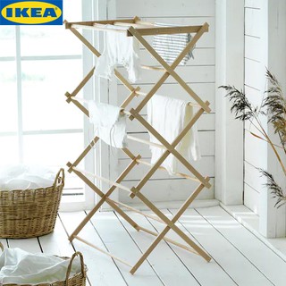 IKEA BORSTAD บอร์ชตัด ราวตากผ้าตั้งพื้น ขนาด 64x40x105 ซม. วัสดุไม้ คงทนแข็งแรง