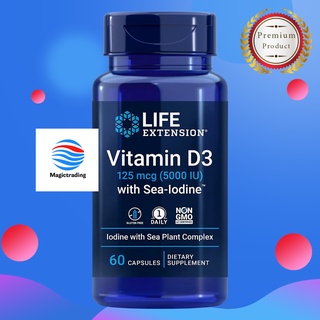 Life Extension Vitamin D3 with Sea-Iodine™ 125 mcg (5000 IU) / 60 Capsules