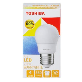 หลอดไฟ E27 LED TOSHIBA A45 G7 4 วัตต์ WARMWHITE สีเหลือง/ขาว