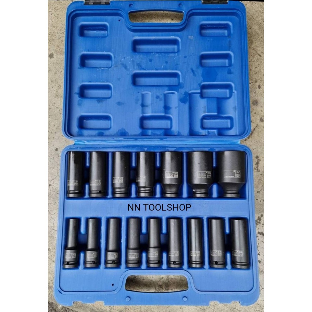 ZEN ลูกบล็อก ลูกบล็อกยาว ลูกบล็อกดำ ลูกบล็อกลม ขนาด 4 หุน ขนาด 10-32มิล 16ตัวชุด สินค้าพร้อมส่ง