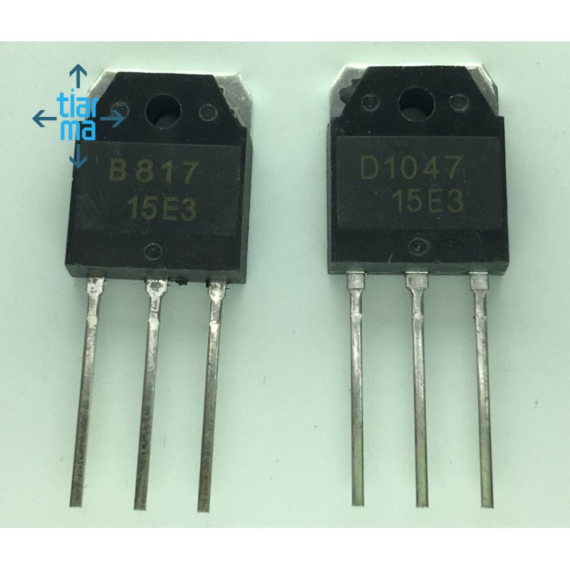 2 silicon transistor - D 1047 + B 817, 200 V, 12 A