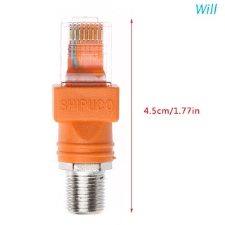 อะแดปเตอร์แปลง Will F F Female To Rj45 Male Coaxial Barrel Coupler Rj45 To Rf สําหรับเชื่อมต่อสายเคเบิ้ล