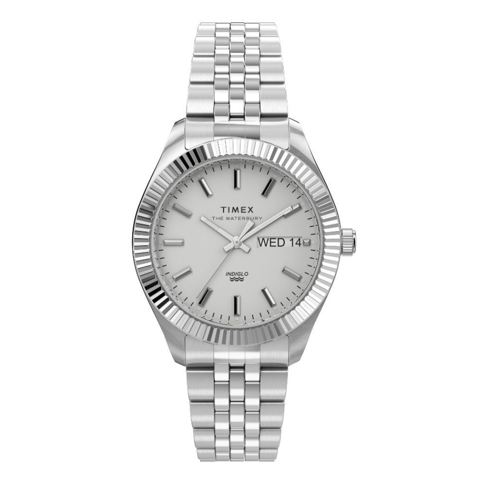 Timex TW2U78700 Waterbury นาฬิกาข้อมือผู้หญิง สายสแตนเลส สีเงิน หน้าปัด 36 มม.