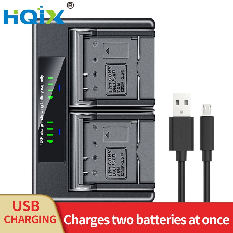 HQIX เหมาะสําหรับ Pentax Optio H90 P80 WS80 P70 กล้อง D-LI88 แบตเตอรี่ Dual Charge Charger