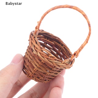 ((Babystar)) ตะกร้าผ้าทอมือ ขนาดเล็ก สําหรับตกแต่งบ้านตุ๊กตา 1:12