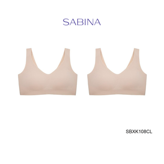 SABINA BRALESS เสื้อชั้นใน (Set 2 ชิ้น) Seamless (ไม่มีโครง) รุ่น Soft Collection รหัส SBXK108CL สีเนื้ออ่อน