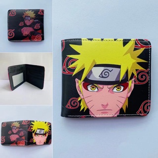 กระเป๋าสตางค์ ใบสั้น ลายการ์ตูน Kakashi Sasuke Konoha Ninja สีดํา พร้อมช่องใส่เหรียญ บัตร สําหรับนักเรียนชาย และหญิง