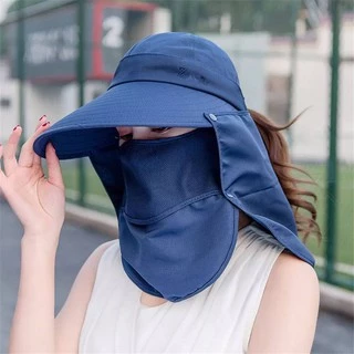 ☆พร้อมส่ง☆ หมวกกันแดดคลุมหน้าผู้ใหญ่ หมวกแคดดี้ผู้หญิง ผ้าโพลีเอสเตอร์กันความร้อน 360 องศา