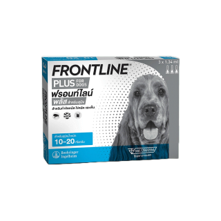 FRONTLINE PLUS DOG Size M (10-20 kg) ฟรอนท์ไลน์ พลัส ยาหยดกำจัดเห็บหมัด สำหรับสุนัข น้ำหนัก 10-20 กก [exp 31/01/23]