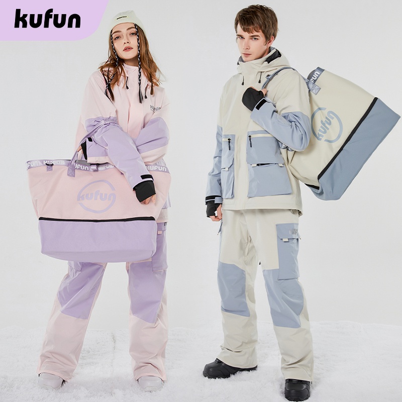 Kufun ใหม่ กระเป๋าสะพายไหล่ กันน้ํา ความจุเยอะ แยกแห้ง และเปียก สําหรับรองเท้าสกีหิมะ