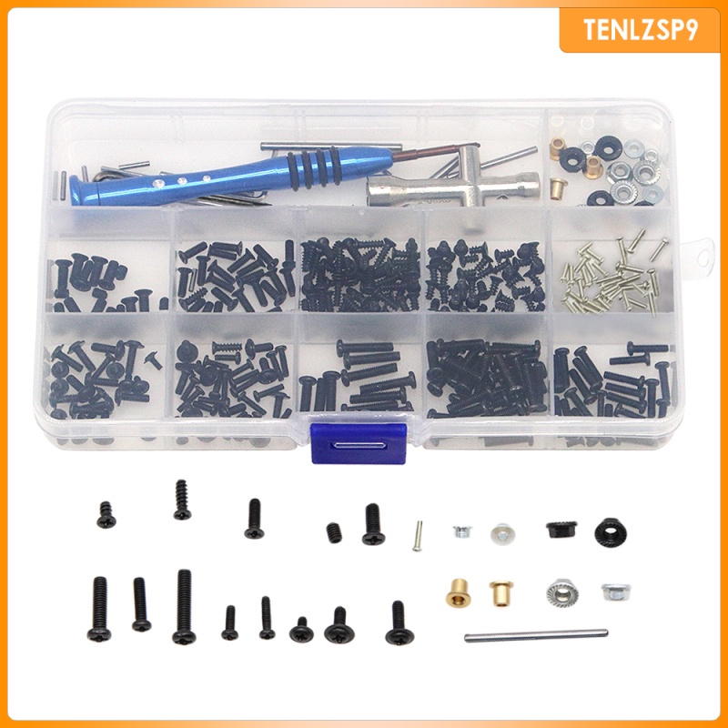 [ สกรูโลหะ และน็อต 316 ชิ้น พร้อมประแจหกเหลี่ยม สําหรับรถบังคับ Wltoys 1/14