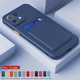 เคสโทรศัพท์มือถือซินิ่ม Tpu สีพาสเทล กันกระแทก สำหรับ Xiaomi Mi 11 12T Pro 11 Lite 5G NE 12TPro เคสมีช่องใส่บัตร Phone Case Cover For Xiomi 12T Pro