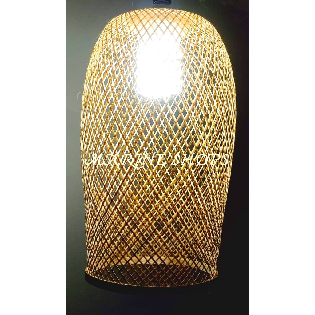 MARINE SHOPS มารีน ช็อป  โคมไฟไม้ไผ่สาน จักสาน ประดับ ตกแต่ง เพดาน  ทรงสุ่มยาว สุ่ม - รูปที่ 4