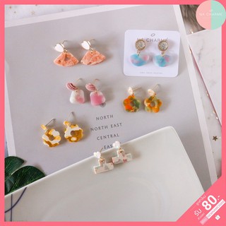 Earring premium 🌸ต่างหูลายหินอ่อน น่ารักหรูหรา 🌺 สุดฮิต‼️ ราคาถูกมากๆค่ะ🔥