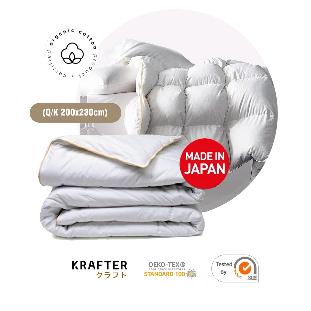 Krafter ผ้านวมญี่ปุ่น ผ้าห่มนวมระบายอากาศ ผ้านวมป้องกันไรฝุ่น รุ่นหนานุ่ม ขนาด 5 และ 6ฟุต
