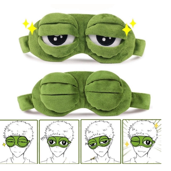 ผ้าปิดตาลายการ์ตูนกบ 3 D สำหรับเดินทาง