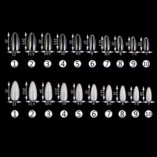 11 # 500 ชิ้น หยดน้ำ ปลายแหลม เล็บปลอม เล็บพีวีซี Nail tips art piece thin ladder-shaped tip short water drop