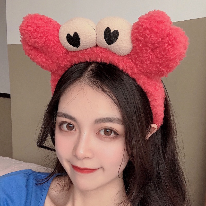 ที่คาดผม ลายกล้ามปู การ์ตูนลายปูน่ารักๆ ตุ๊กตาสไตล์เกาหลี ผ้านิ่มๆ เเฟชั่นเกาหลี แบบแถบคาดศีรษะ