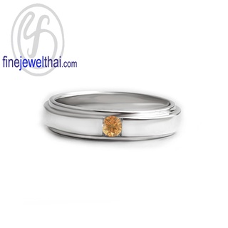 Finejewelthai-แหวนซิทริน-ซิทริน-แหวนพลอย-พลอยแท้-พลอยประจำเดือนเกิด-Citrine-Silver-Ring-Birthstone - R1417ct