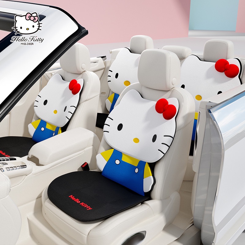 เบาะรองนั่ง แบบนิ่ม กันลื่น ลายการ์ตูน Hello Kitty น่ารัก เหมาะกับฤดูร้อน สําหรั