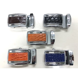 หัวเข็มขัด หนังจระเข้แท้💯% แบบออโต้ล็อค สำหรับเข็มขัด1.3นิ้ว Crocodile skin belt buckle