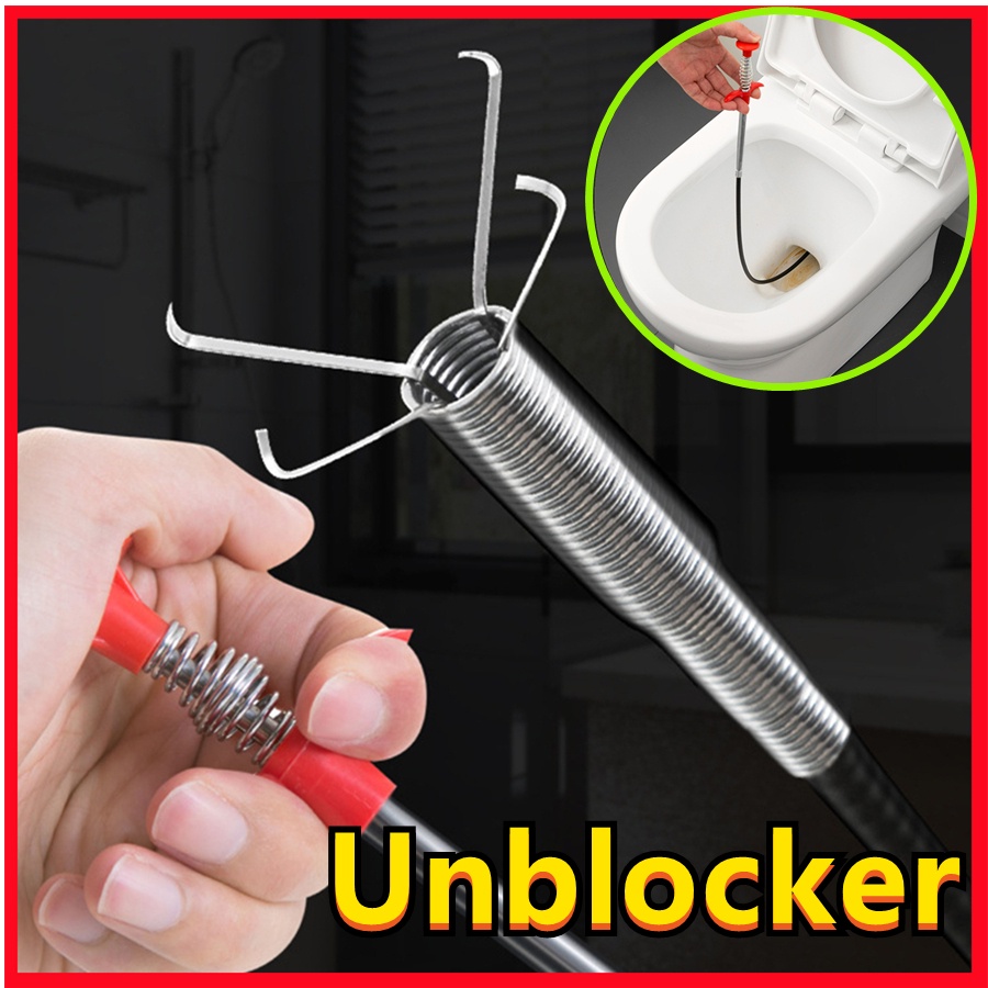 【Spot】60CM Pipe Cleaner Toilet Cleaner Kitchen Sink Spring Pipe Dredging Tool Toilet Toilet Sewer Fl