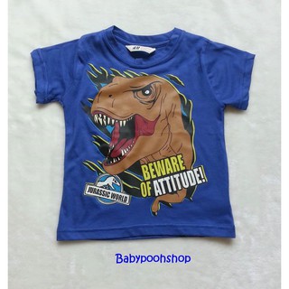 เสื้อยืดรูป dinosaur สีน้ำเงิน  Size : 2-4y