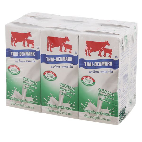 ไทยเดนมาร์ค นมUHT. รสหวาน 180  มล. (แพ็ค 6กล่อง)