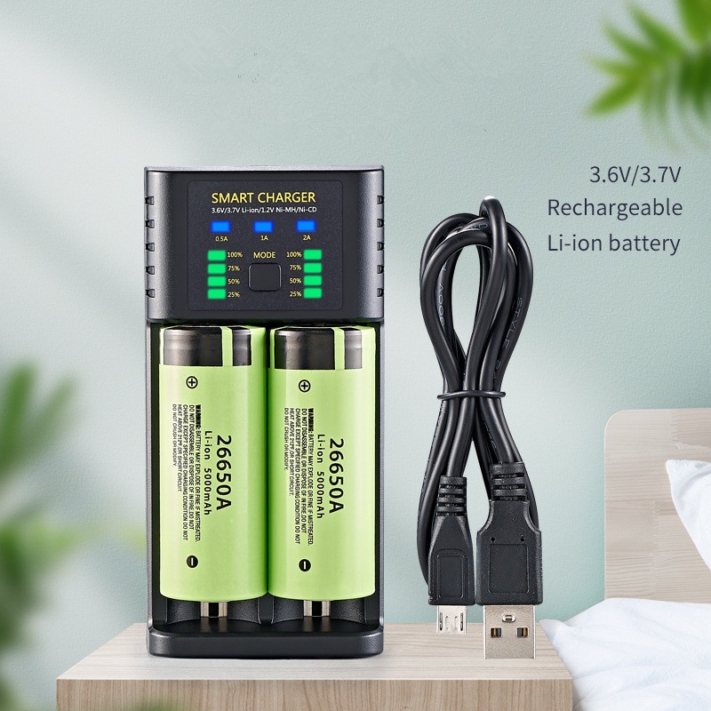 Bmax เครื่องชาร์จถ่าน 2 ช่อง ชาร์จไว รองรับถ่าน AA / AAA 18650 26650 21700 10440 14500 16340 26500 -