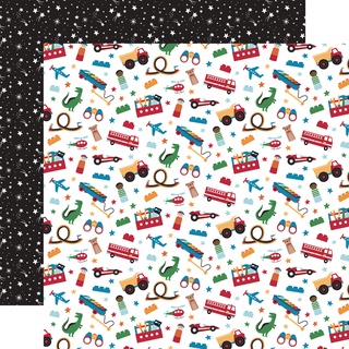 Play All Day Boy Double-Sided Cardstock 12"X12".  Boys At Play