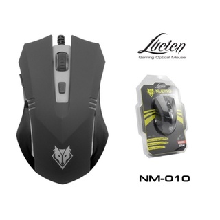 เมาส์office เมาส์เกมมิ่งมีไฟ NUBWO OPTICAL MOUSE รุ่น NM-010 LUCIEN Mose Gaming  สีดำ สีดำแดง