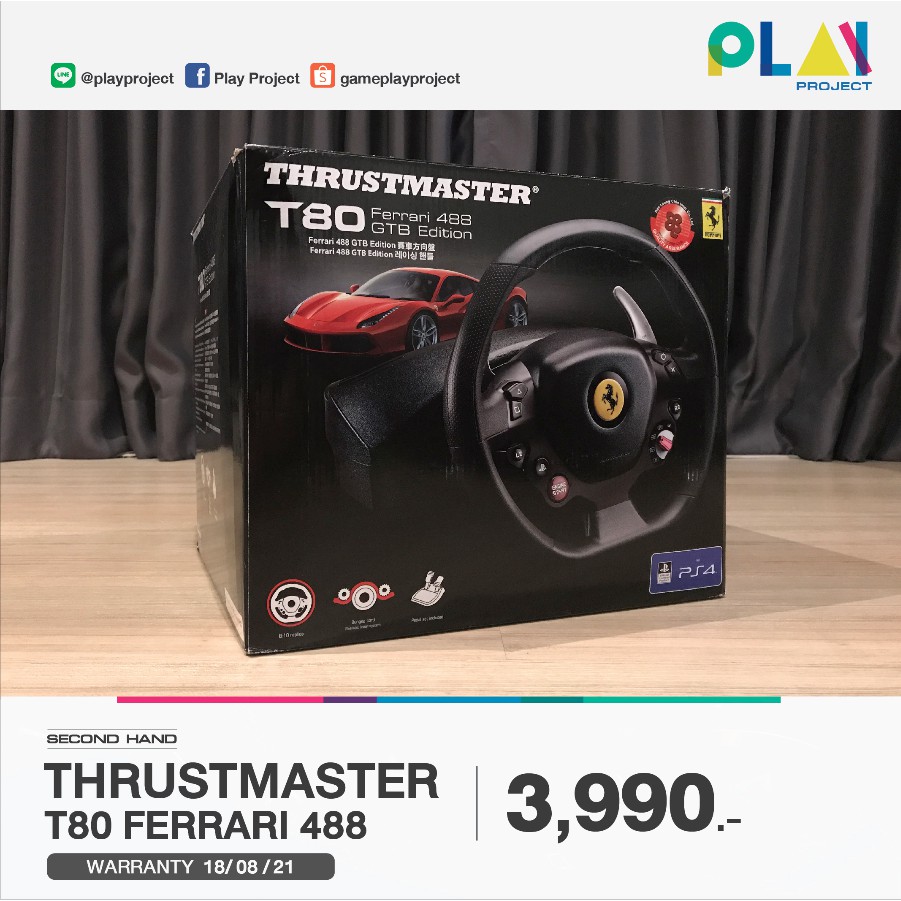 THRUSTMASTER T80 FERRARI 488 จอยพวงมาลัย มือสอง PS4 Playstation 4